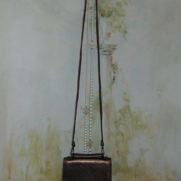 Kooba Copper Crossbody Wallet Bifold Leather Purse Pocketbook Shoulder Handbag - Picture 3 of 12